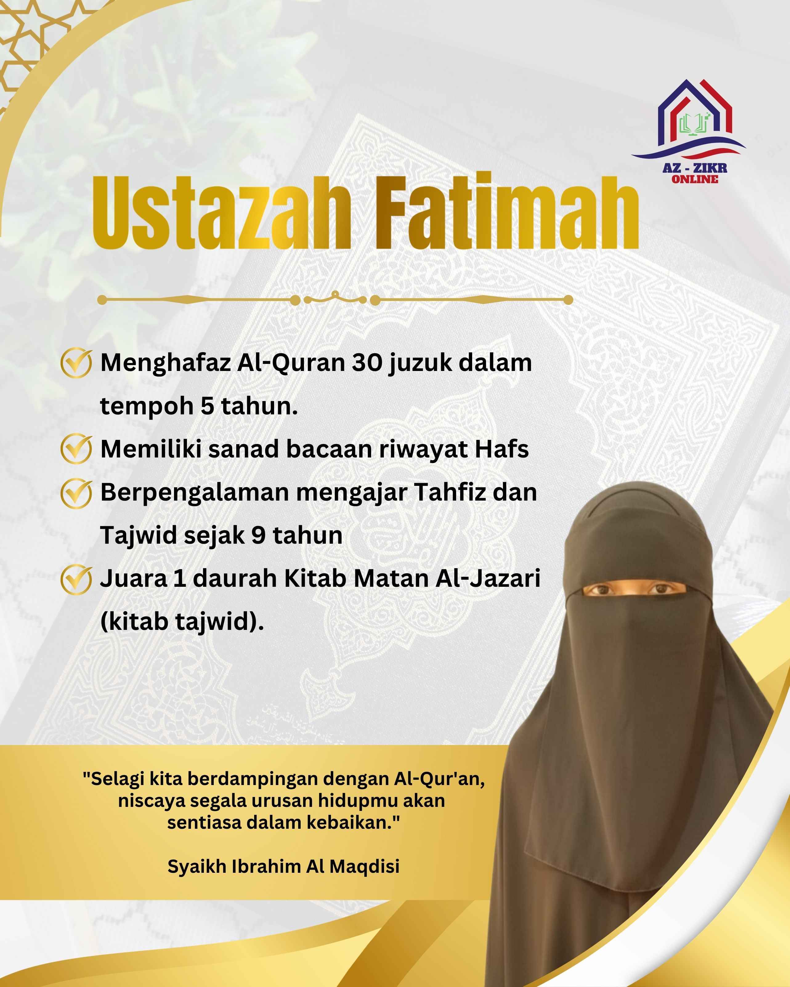 Biodata Ustazah Fatimah