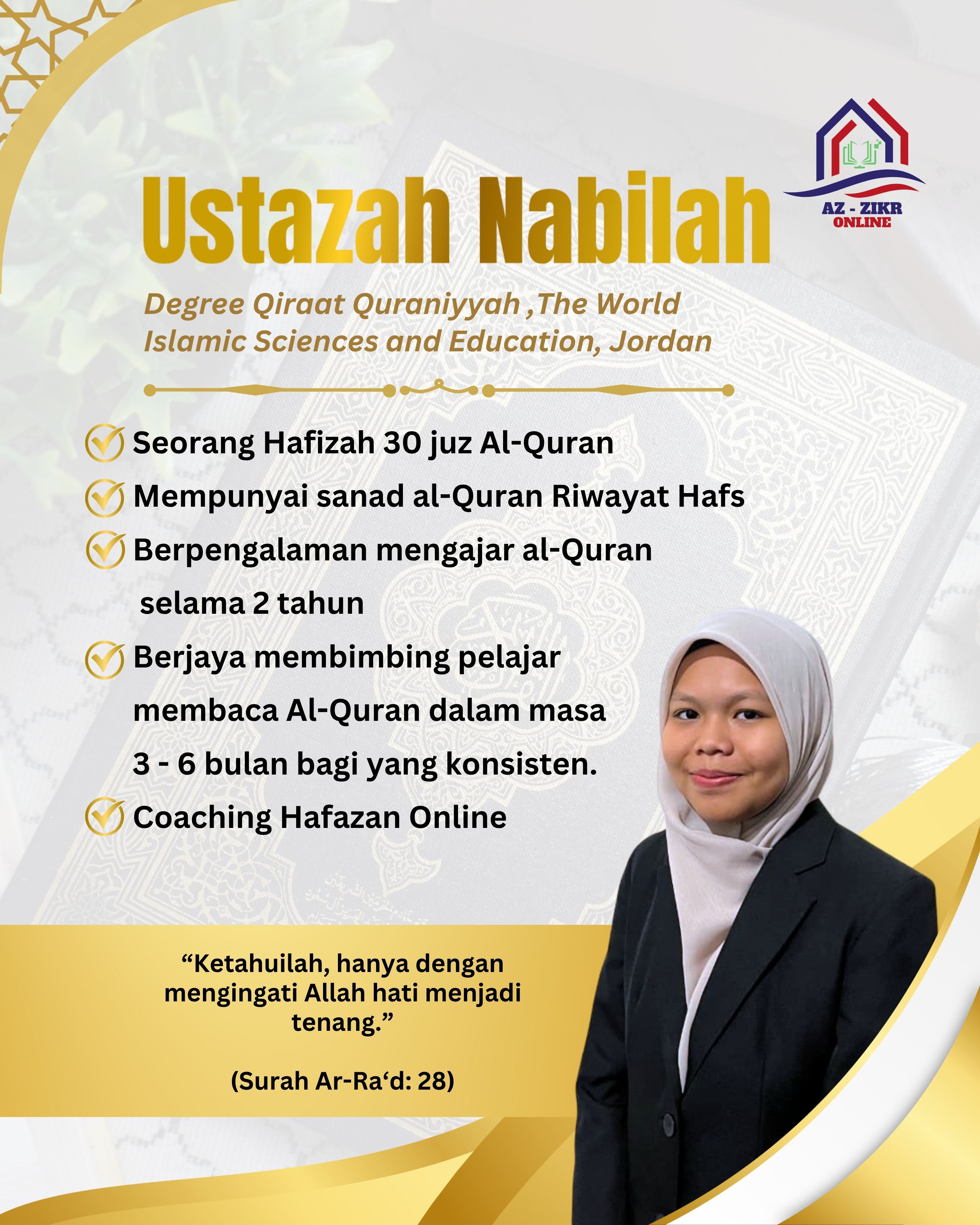 Biodata Ustazah Nabilah