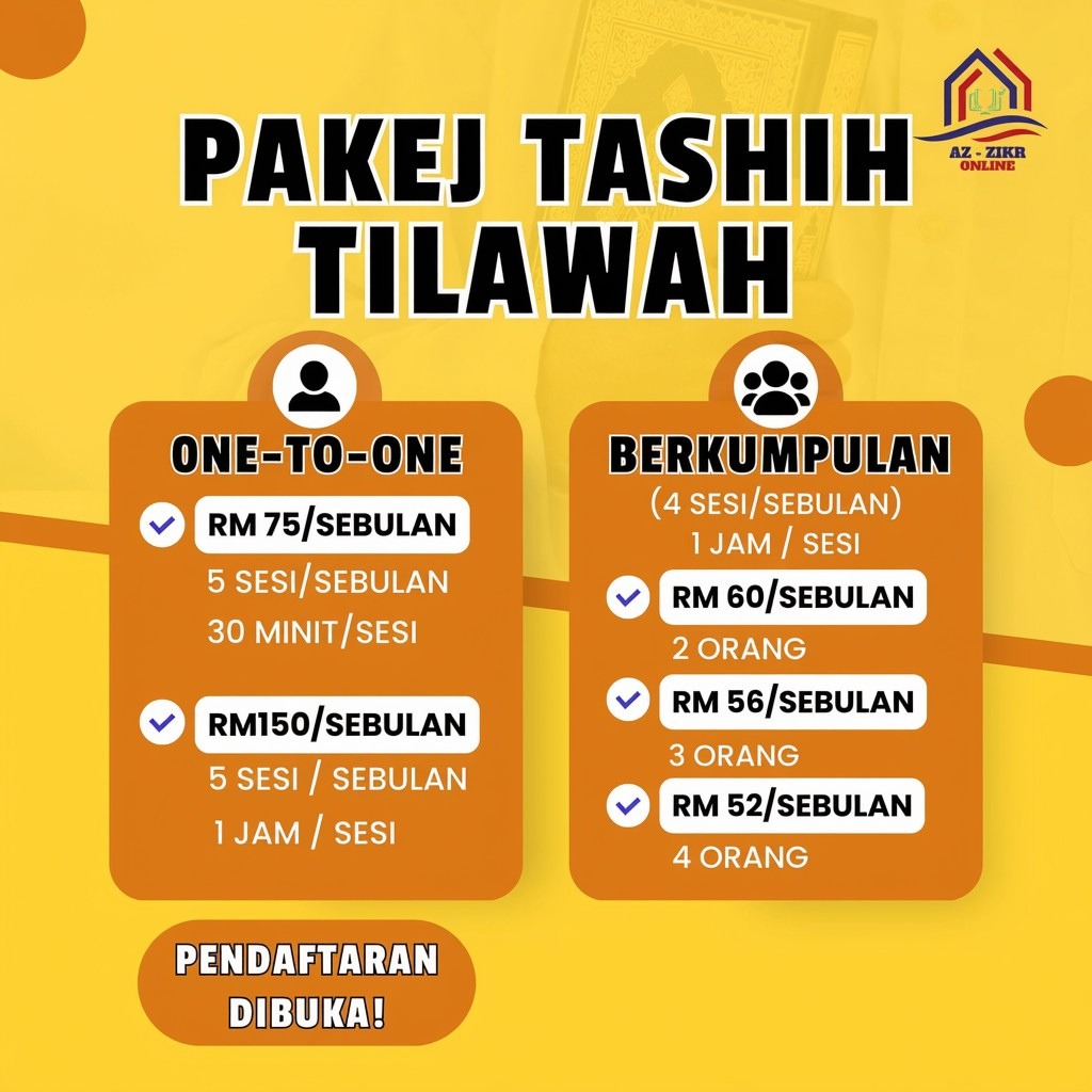 Pakej & Harga Tashih Tilawah — Malaysia