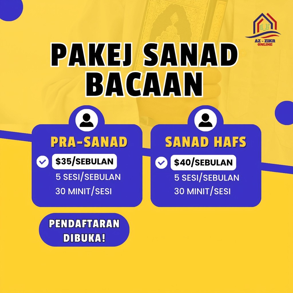 Pakej & Harga Sanad Hafs — Antarabangsa